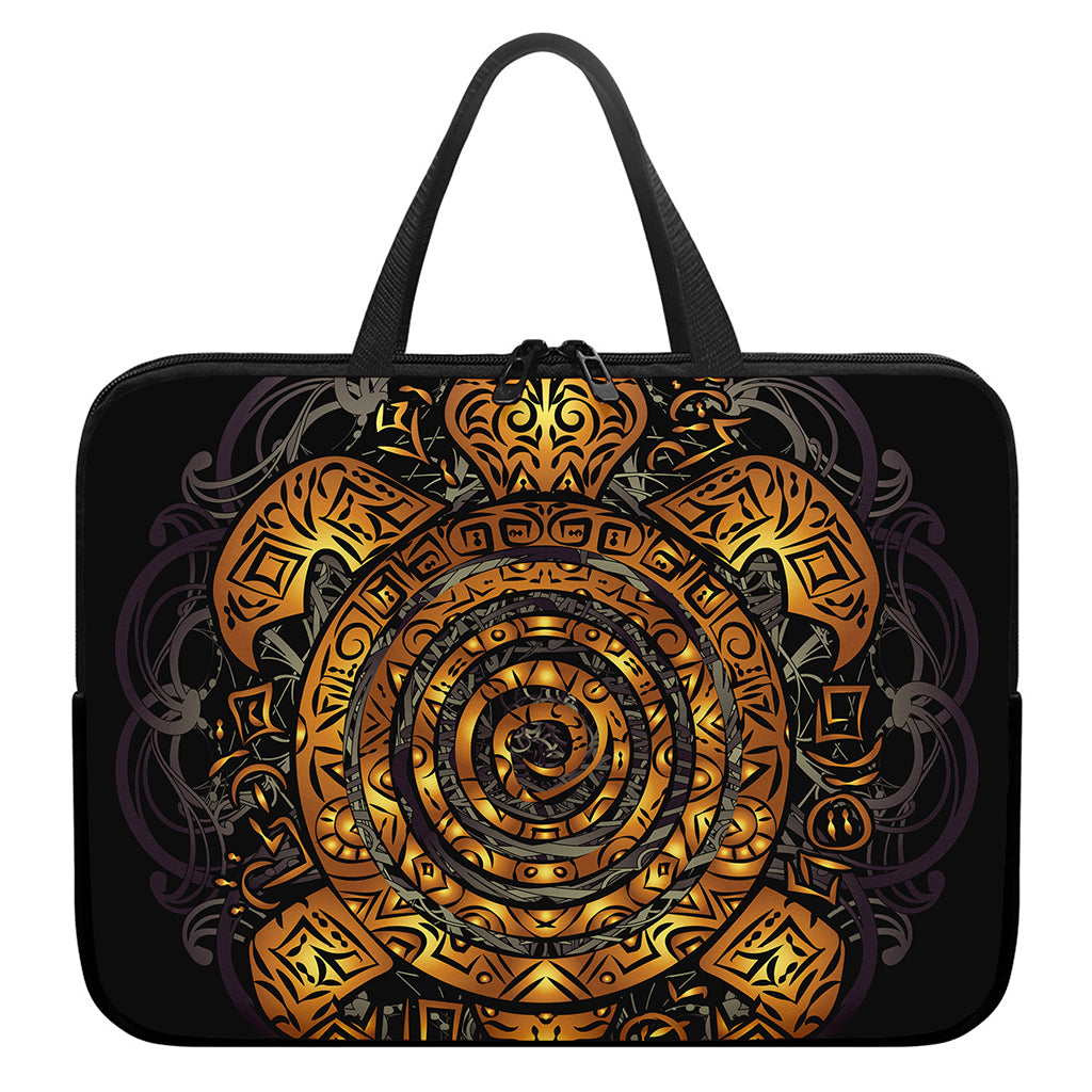 Polynesian Sea Turtle Print Laptop Sleeve With Handle
