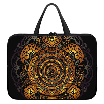 Polynesian Sea Turtle Print Laptop Sleeve With Handle