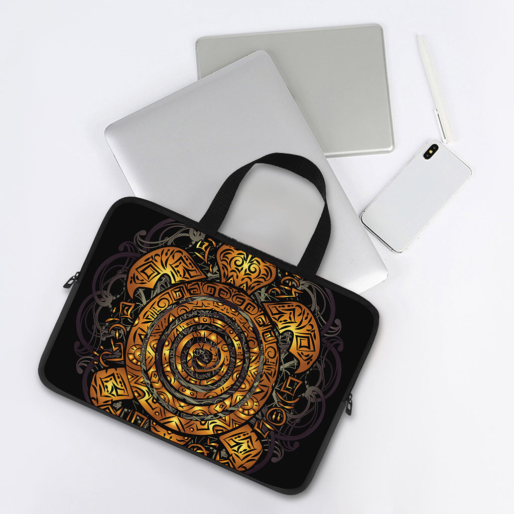 Polynesian Sea Turtle Print Laptop Sleeve With Handle
