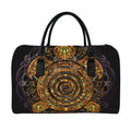 Polynesian Sea Turtle Print Leather Duffel Bag