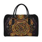 Polynesian Sea Turtle Print Leather Duffle Bag