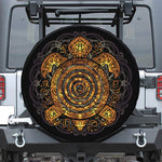 Polynesian Sea Turtle Print Leather Spare Tire Cover