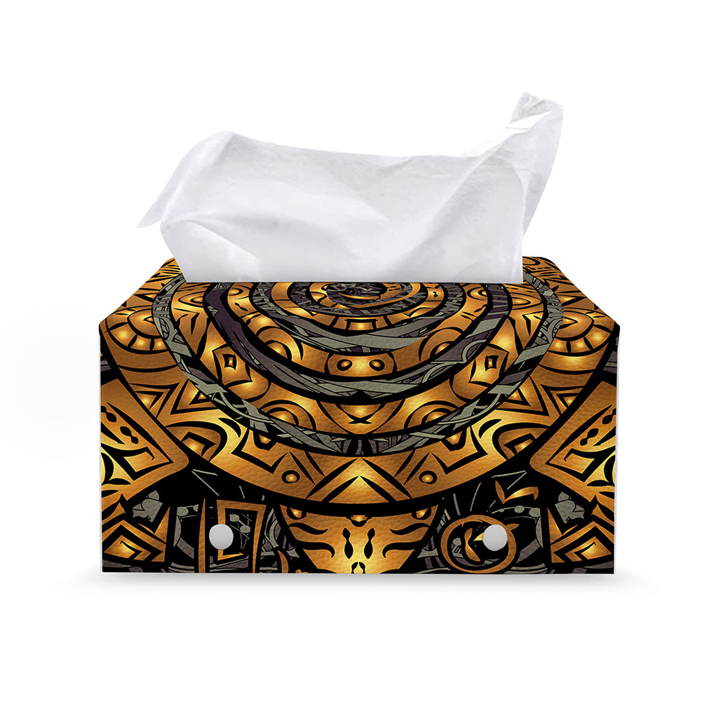 Polynesian Sea Turtle Print Leather Tissue Box Cover