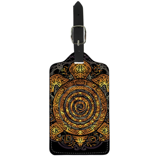 Polynesian Sea Turtle Print Luggage Tag