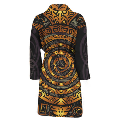 Polynesian Sea Turtle Print Men's Bathrobe