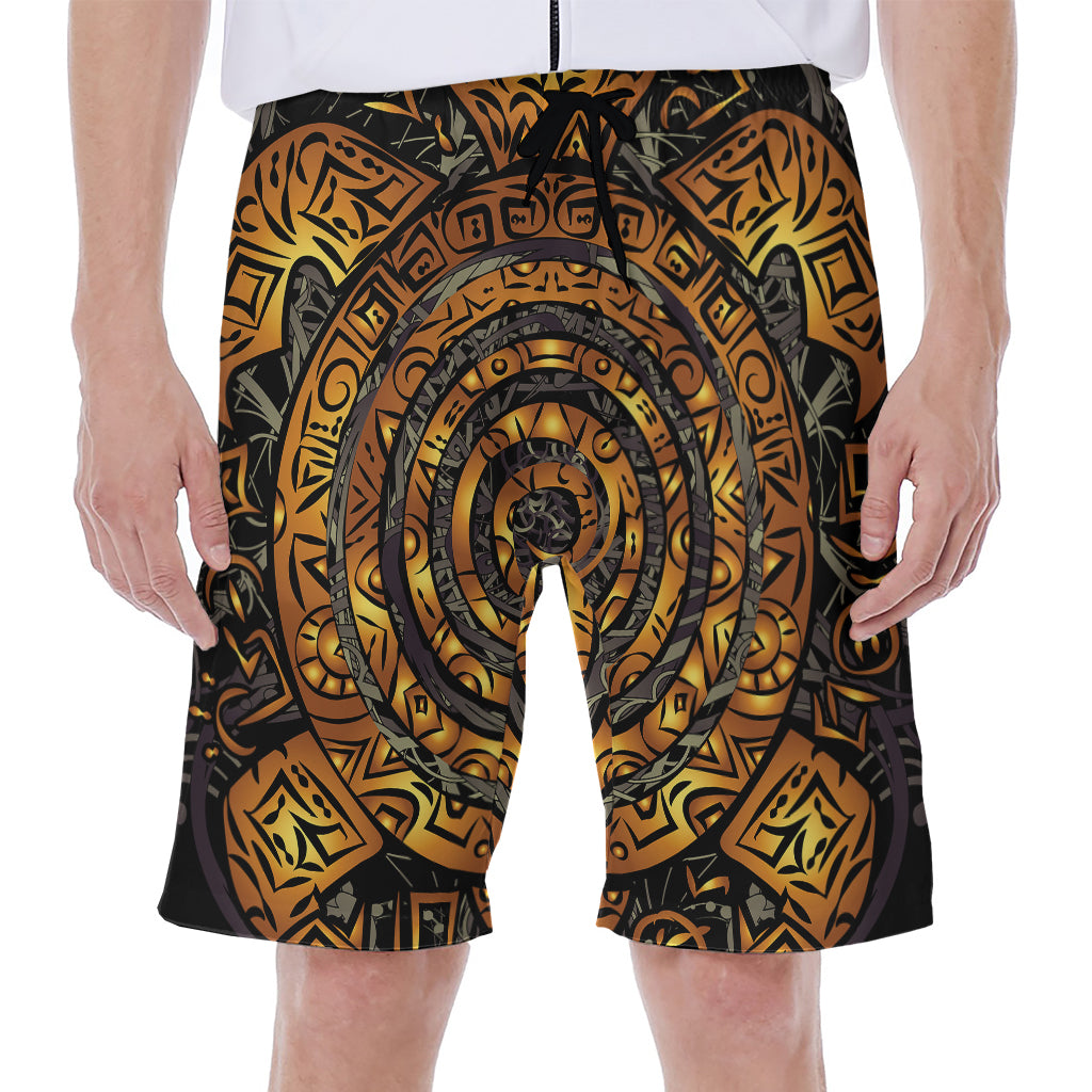 Polynesian Sea Turtle Print Men's Beach Shorts