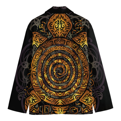 Polynesian Sea Turtle Print Men's Blazer