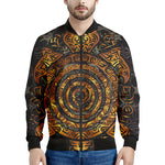 Polynesian Sea Turtle Print Men's Bomber Jacket