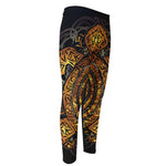 Polynesian Sea Turtle Print Men's Compression Pants