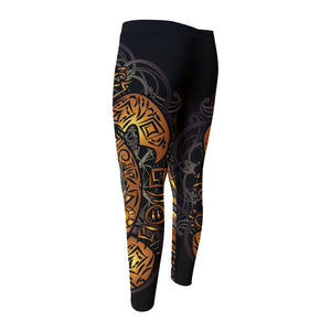 Polynesian Sea Turtle Print Men's Compression Pants