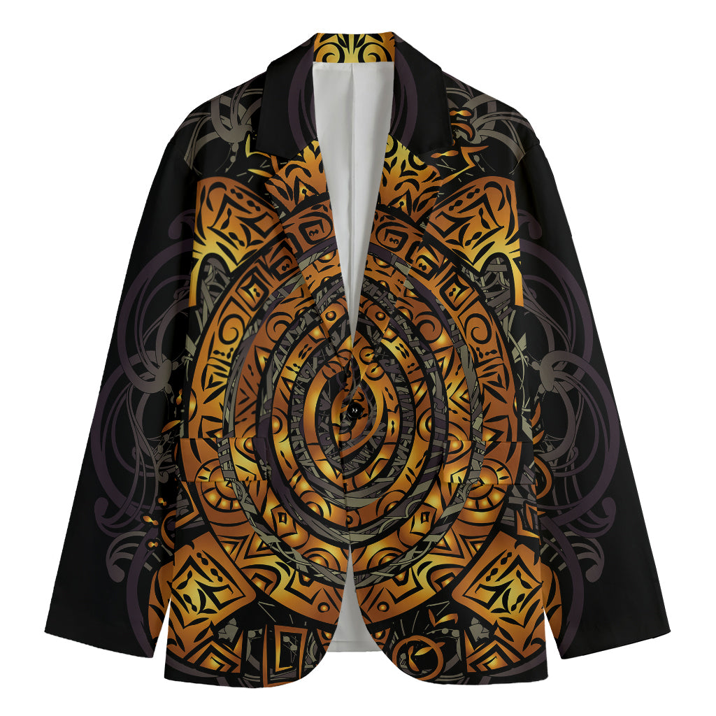 Polynesian Sea Turtle Print Men's Cotton Blazer