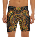 Polynesian Sea Turtle Print Men's Long Boxer Briefs