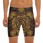 Polynesian Sea Turtle Print Men's Long Boxer Briefs