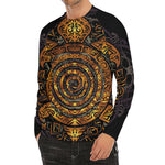 Polynesian Sea Turtle Print Men's Long Sleeve Rash Guard
