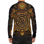 Polynesian Sea Turtle Print Men's Long Sleeve Rash Guard