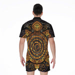 Polynesian Sea Turtle Print Men's Rompers
