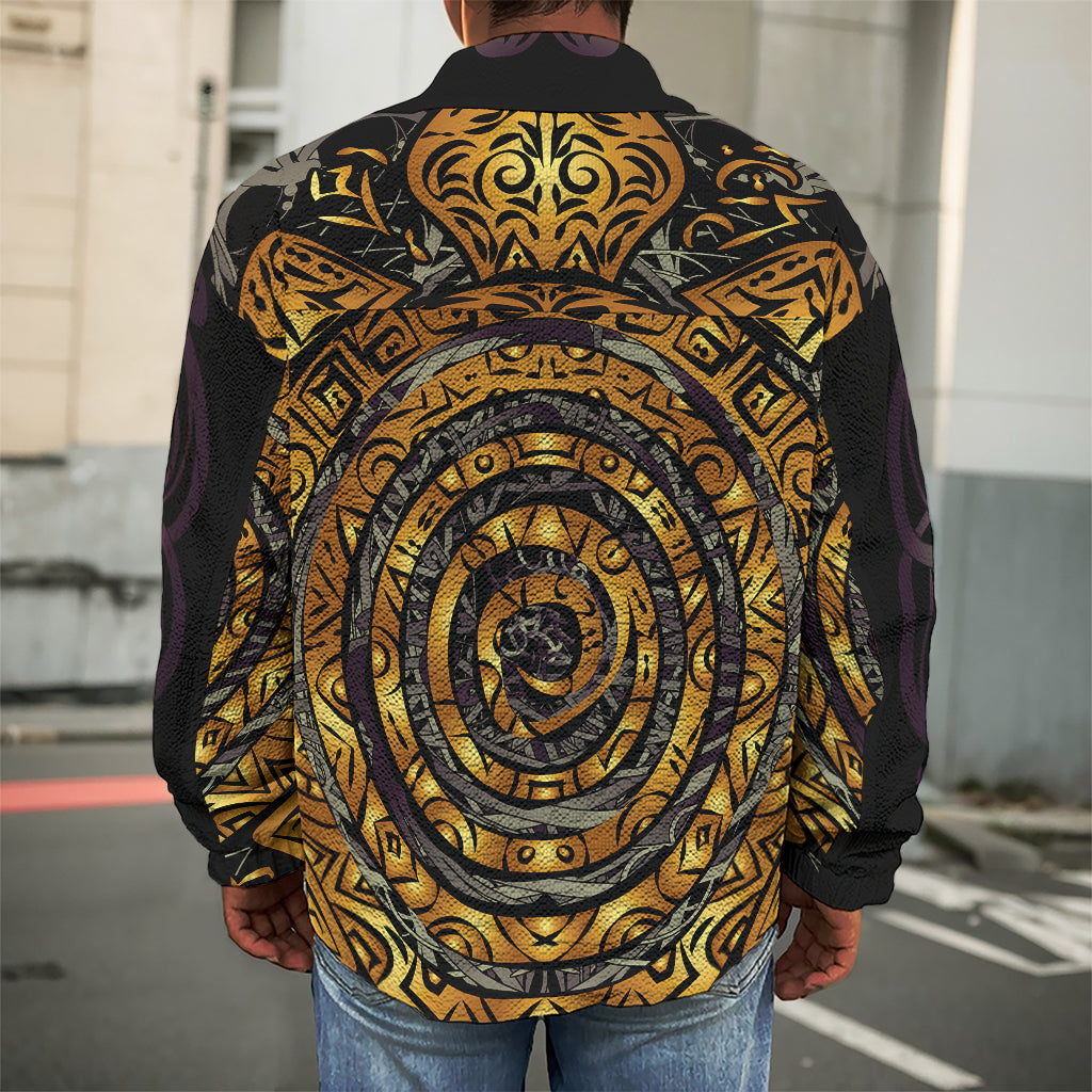 Polynesian Sea Turtle Print Men's Shirt Jacket