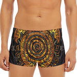 Polynesian Sea Turtle Print Men's Short Boxer Briefs