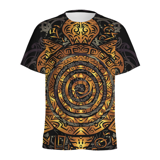 Polynesian Sea Turtle Print Men's Sports T-Shirt