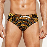 Polynesian Sea Turtle Print Men's Swim Briefs