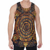 Polynesian Sea Turtle Print Men's Velvet Tank Top