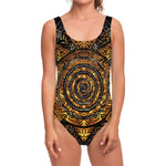 Polynesian Sea Turtle Print One Piece Swimsuit