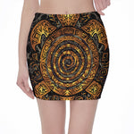 Polynesian Sea Turtle Print Pencil Mini Skirt