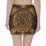 Polynesian Sea Turtle Print Pencil Mini Skirt