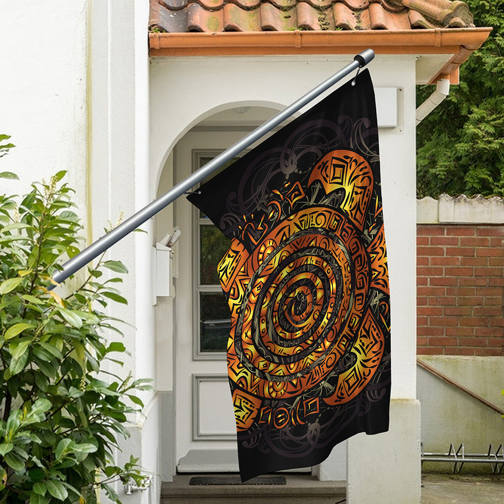 Polynesian Sea Turtle Print Polyester Flag