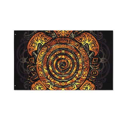 Polynesian Sea Turtle Print Polyester Flag