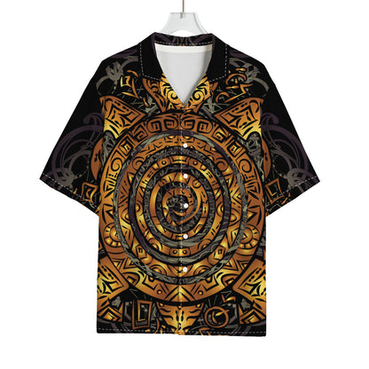 Polynesian Sea Turtle Print Rayon Hawaiian Shirt
