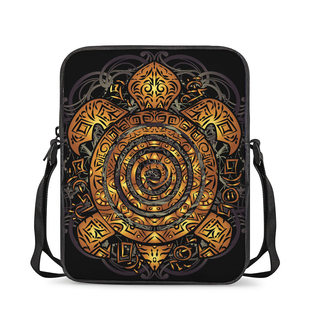 Polynesian Sea Turtle Print Rectangular Crossbody Bag
