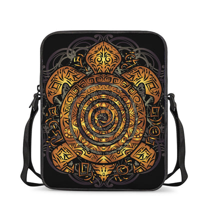Polynesian Sea Turtle Print Rectangular Crossbody Bag