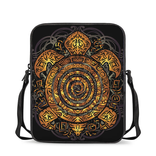 Polynesian Sea Turtle Print Rectangular Crossbody Bag