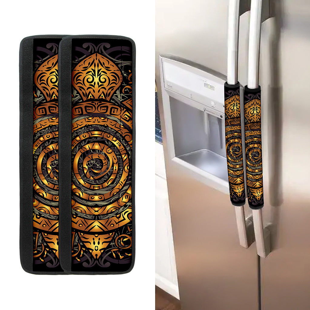 Polynesian Sea Turtle Print Refrigerator Handle Covers