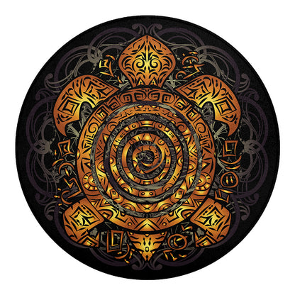 Polynesian Sea Turtle Print Round Blanket
