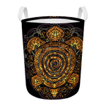 Polynesian Sea Turtle Print Round Laundry Basket