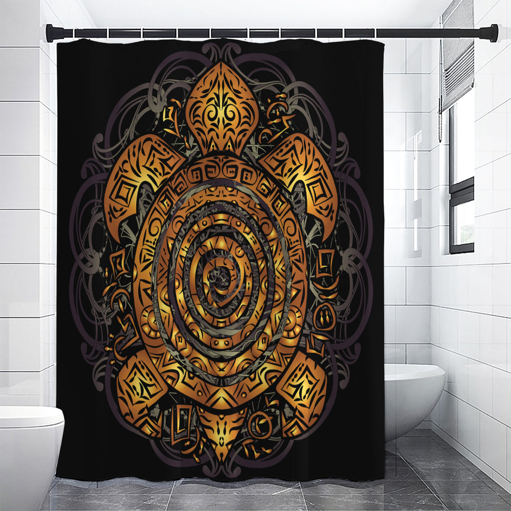 Polynesian Sea Turtle Print Shower Curtain