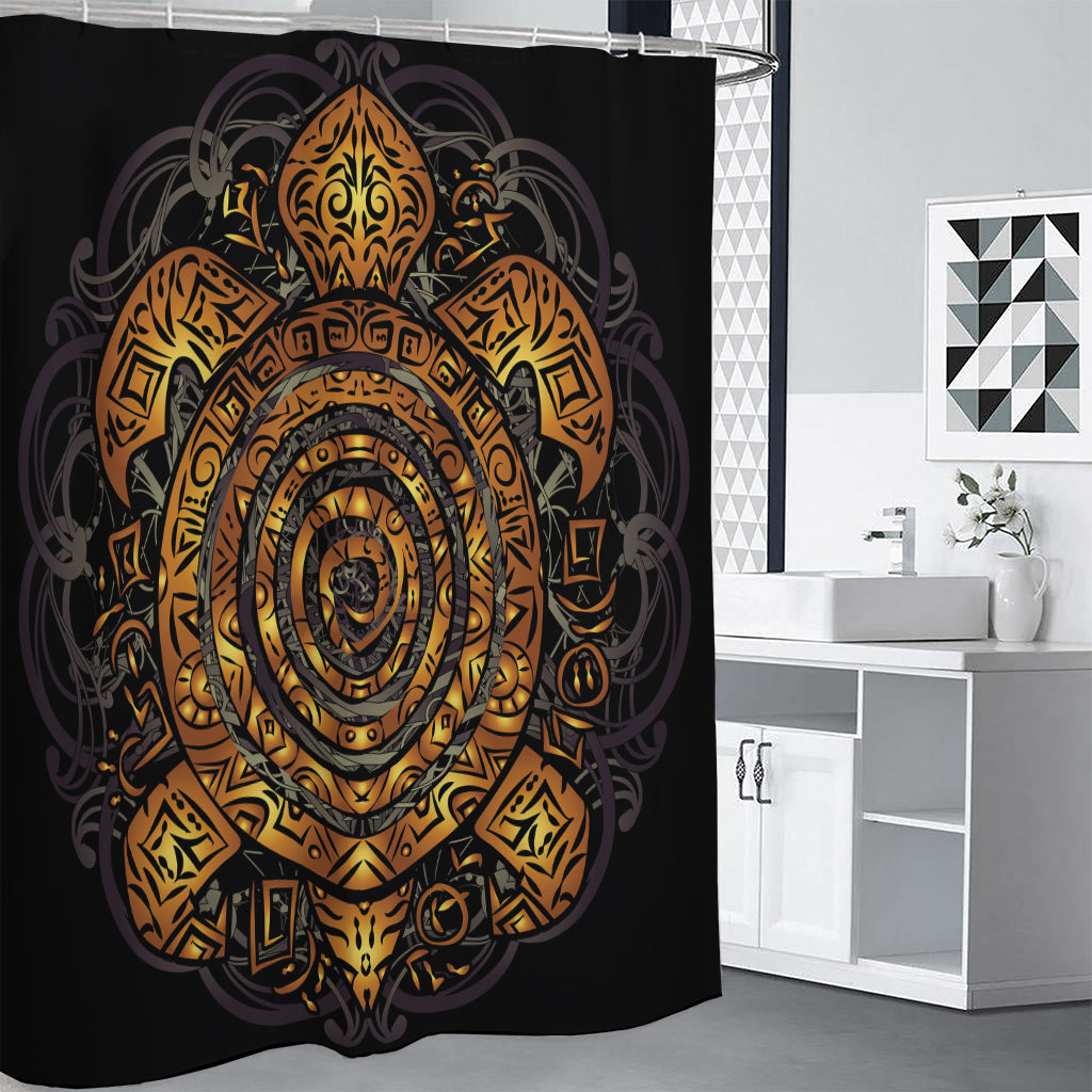 Polynesian Sea Turtle Print Shower Curtain