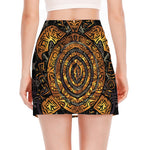 Polynesian Sea Turtle Print Side Slit Mini Skirt