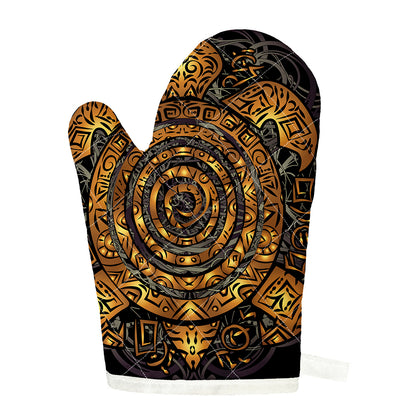 Polynesian Sea Turtle Print Single Oven Mitt