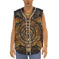 Polynesian Sea Turtle Print Sleeveless Baseball Jersey