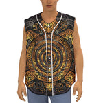 Polynesian Sea Turtle Print Sleeveless Baseball Jersey