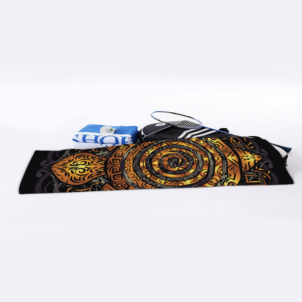 Polynesian Sea Turtle Print Sports Towel