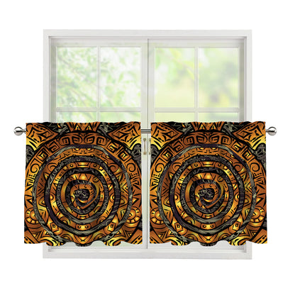 Polynesian Sea Turtle Print Tier Curtains