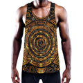 Polynesian Sea Turtle Print Men's Workout Tank Top