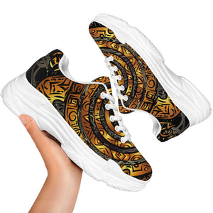 Polynesian Sea Turtle Print White Chunky Shoes