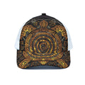 Polynesian Sea Turtle Print White Mesh Trucker Hat