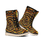 Polynesian Sea Turtle Print Winter Boots