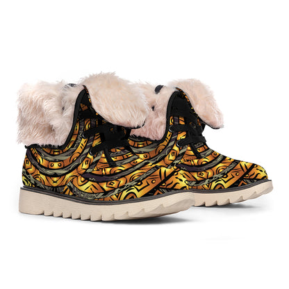 Polynesian Sea Turtle Print Winter Boots